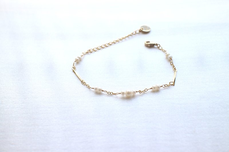 希腊雨- 珍珠 黄铜手环 - 手链/手环 - 铜/黄铜 金色