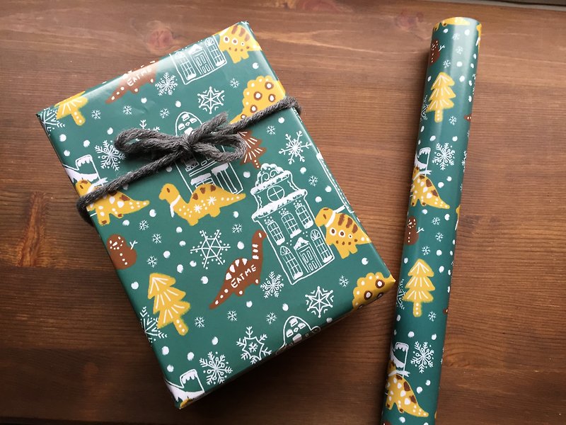 姜饼小恐龙 圣诞节 包装纸 恐龙包装纸 5张一组 - 木工/竹艺/纸艺 - 纸 绿色