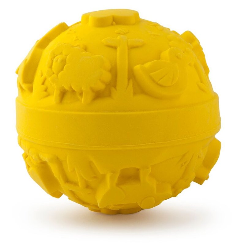 西班牙 Oli & Carol ─ 缤纷触觉球-黄色 ─ 天然无毒橡胶固齿器/洗澡玩具/绿色玩具 - 玩具/玩偶 - 橡胶 黄色