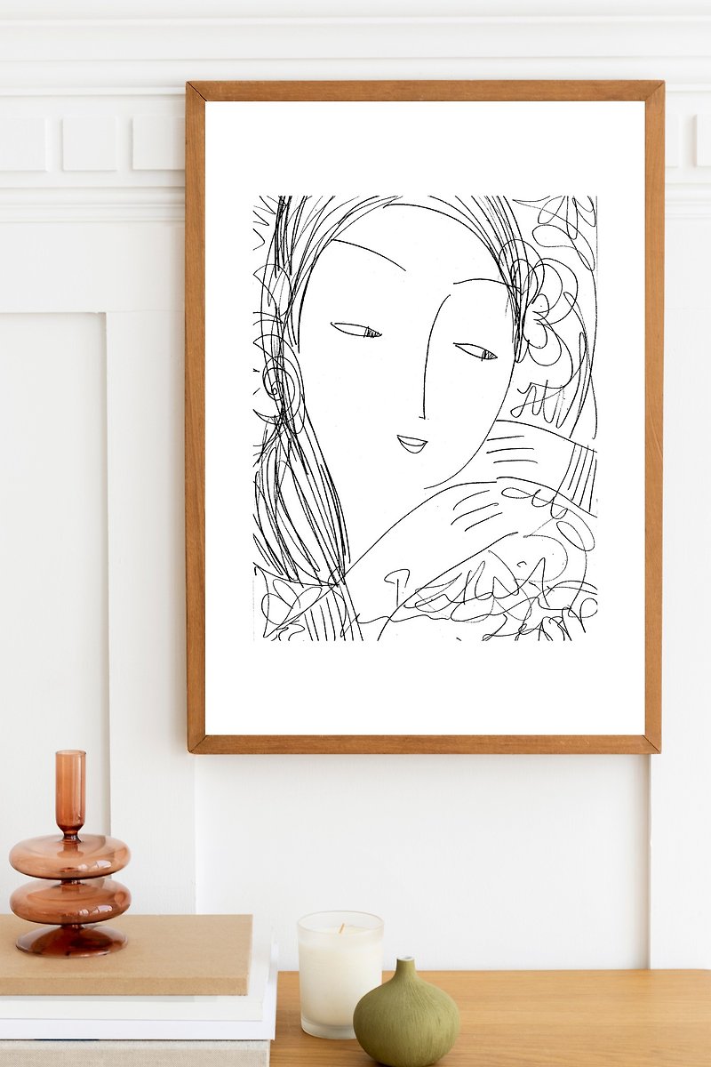 Art Print Lanna Women by Pairat Sawasdisara - 海报/装饰画/版画 - 纸 白色