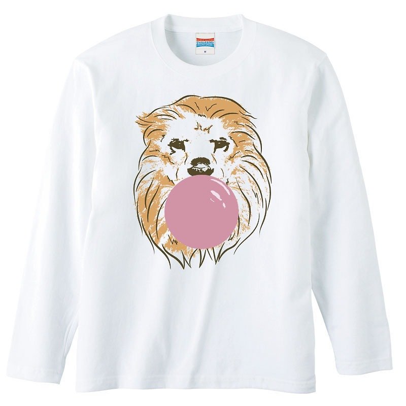 ロングスリーブTシャツ / 風船ガム  / Lion - 男装上衣/T 恤 - 棉．麻 白色