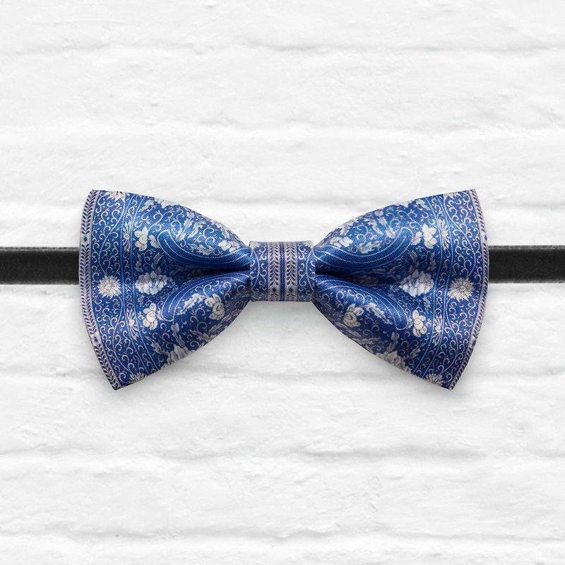 Style 0320 蓝色摩洛哥 印花 系列 领结 - 颈链 - 聚酯纤维 蓝色
