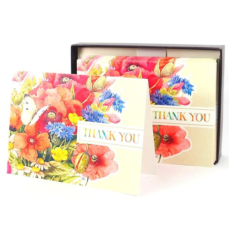 盒卡-缤粉彩色之花10入【Hallmark-卡片 无限感谢/多用途】 - 卡片/明信片 - 纸 多色