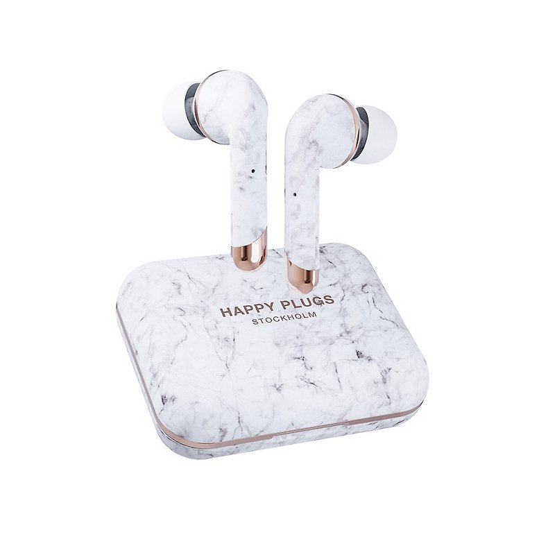 Happy Plugs Air 1 Plus In-Ear 真无线蓝牙耳道式耳机 -白大理石 - 耳机 - 塑料 白色