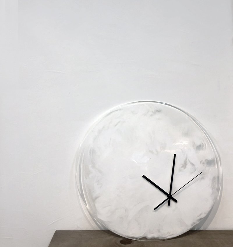 透视天空の云 Clock n Clock・Stop n Walk  40cm - 时钟/闹钟 - 塑料 白色
