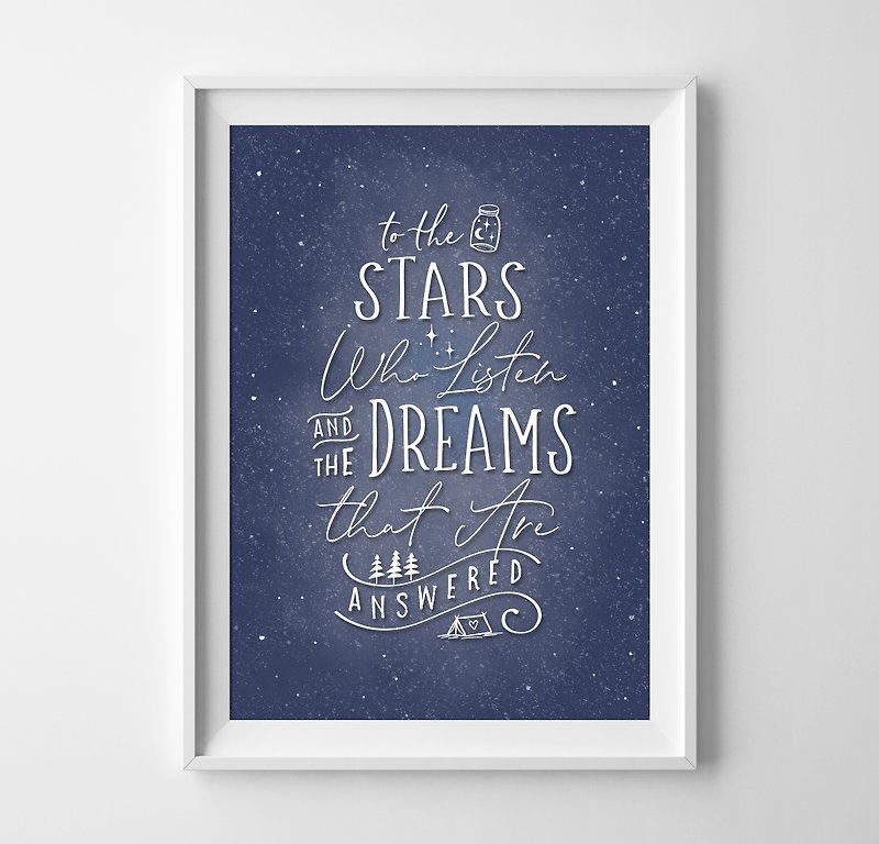 stars quote print (1) 可定制化 挂画 海报 - 墙贴/壁贴 - 纸 