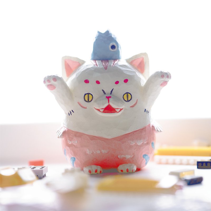 猫鱼micho 【拆家小怪兽】 - 玩偶/公仔 - 树脂 粉红色