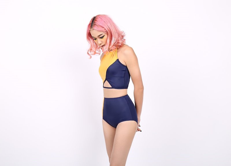 Tear Diamond set - YellowNavy / swimwear / S - 女装泳衣/比基尼 - 其他材质 黄色