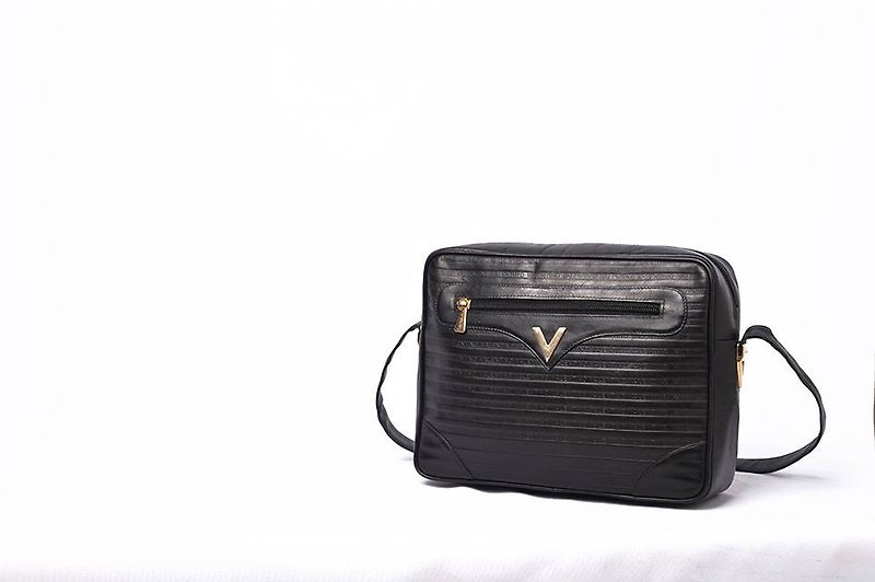 Vintage Valentino 古董包 - 侧背包/斜挎包 - 真皮 黑色