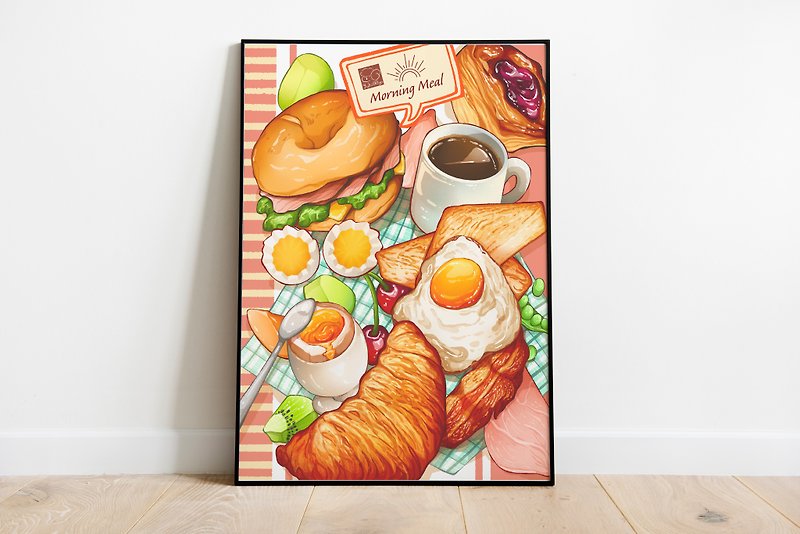 食物插画海报 - 早餐主题 - 海报/装饰画/版画 - 纸 