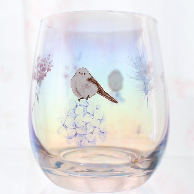 シマエナガのオーロラグラス〜雪の妖精とお花〜 - 杯子 - 玻璃 透明