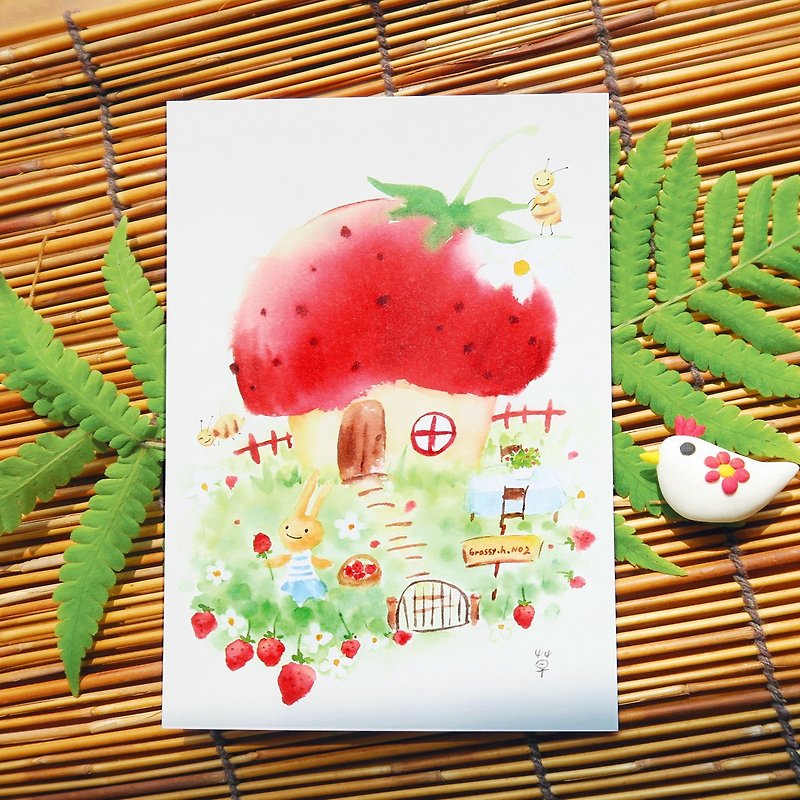 梦想小屋no.2/草莓小屋 明信片 - 卡片/明信片 - 纸 红色