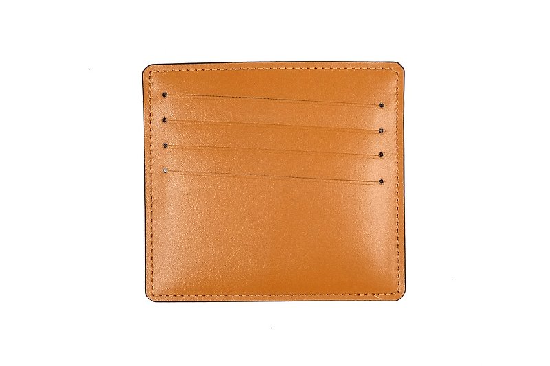 Handmade leather slim business card case / card holder (Tan) - 名片夹/名片盒 - 真皮 