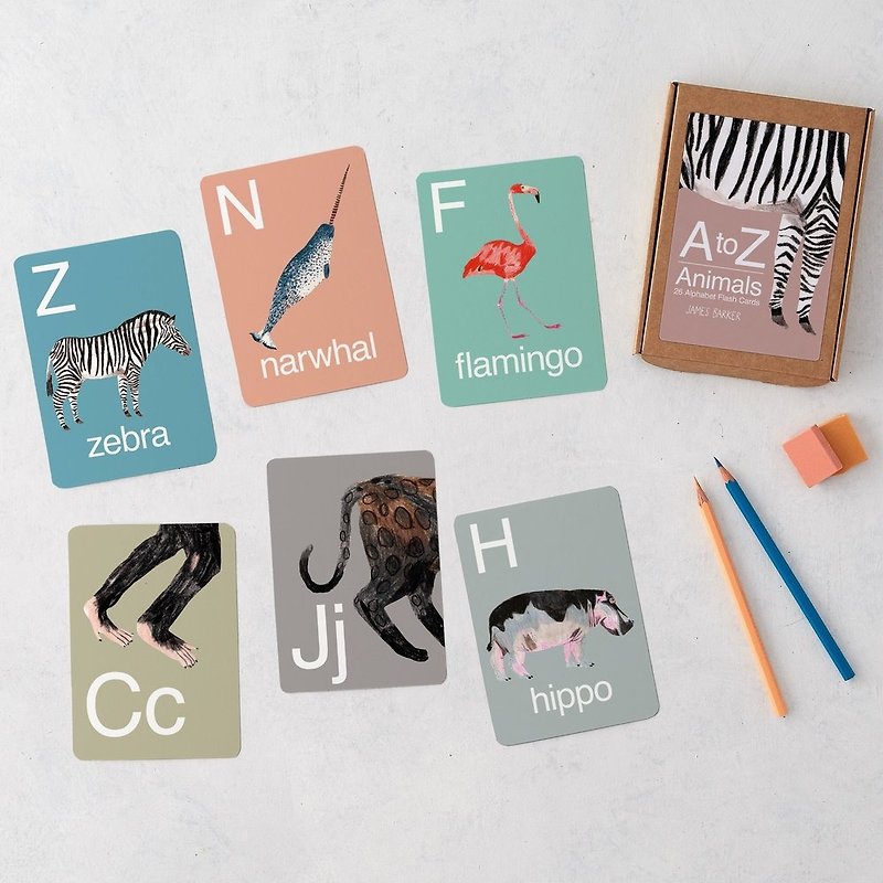 A - Z ANIMAL ALPHABET FLASH CARDS - 玩具/玩偶 - 纸 多色