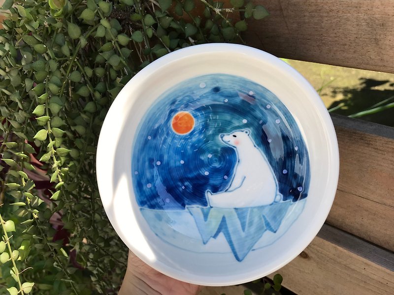 手拉坯釉下彩绘 北极熊系列小碗2 - 碗 - 瓷 多色