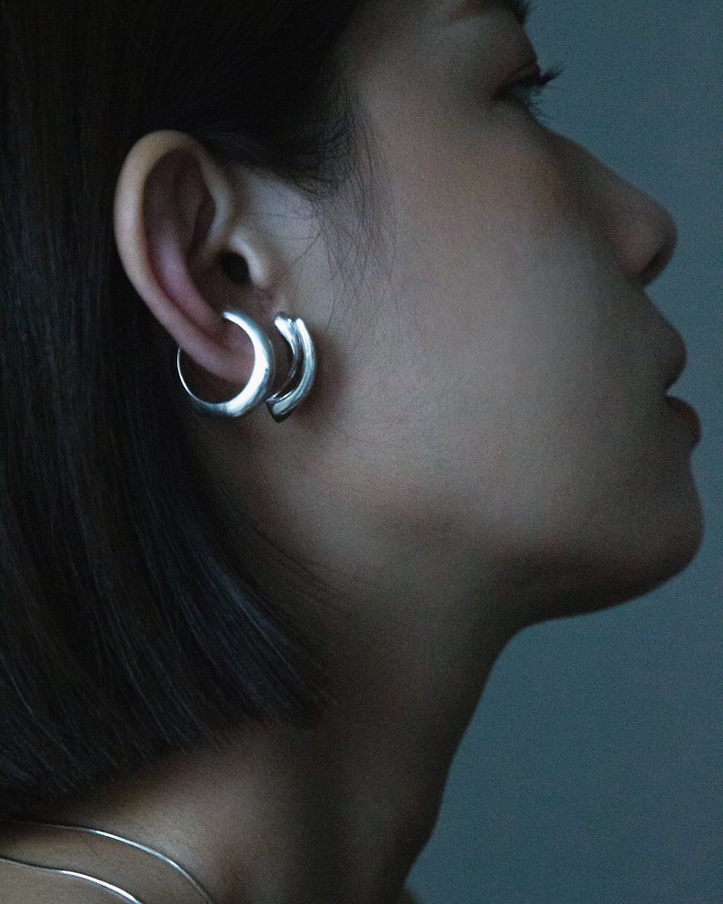 Silver -  RING | EAR CUFF - 两用戒指耳扣 - 戒指 - 纯银 银色