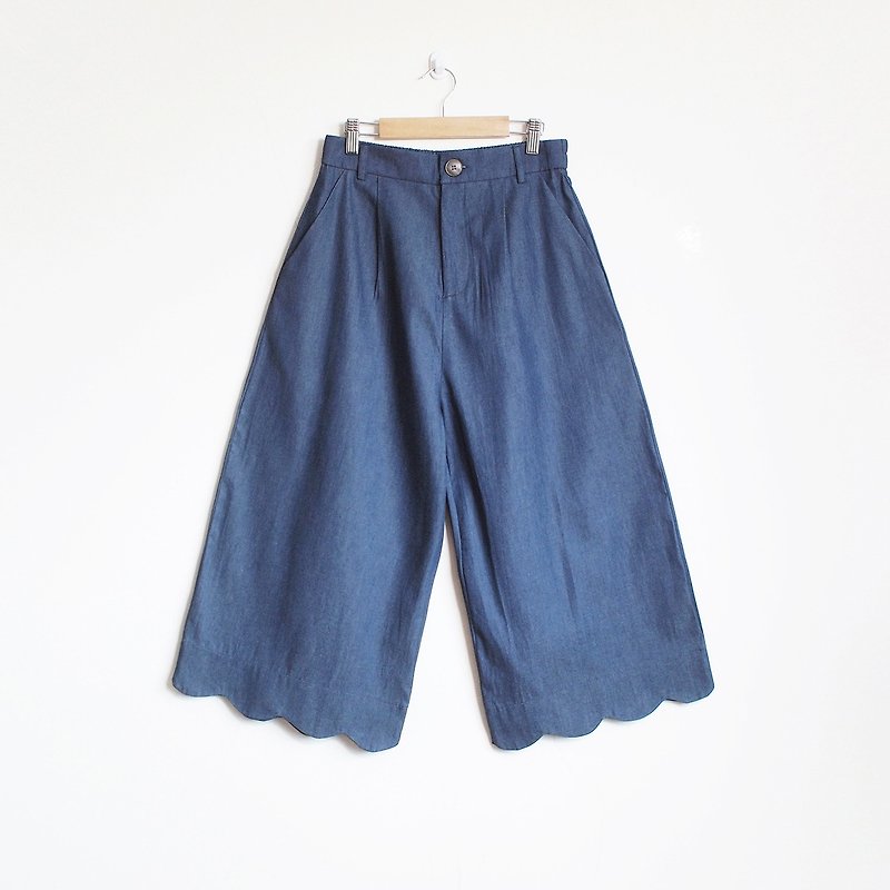 小可爱伞型宽裤-海军蓝 - 女装长裤 - 棉．麻 蓝色