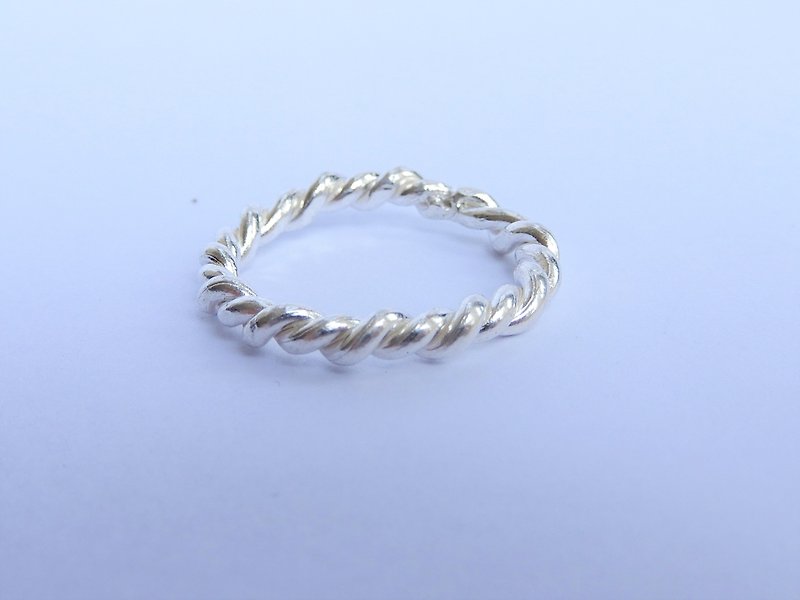 编织与麻花戒指(2只) - 戒指 - 其他金属 银色