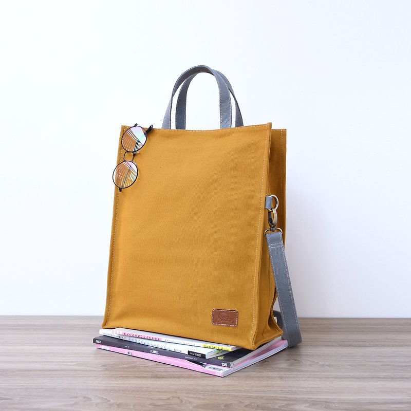Unpaper tote 袋 - 芥末 - 侧背包/斜挎包 - 纸 黄色