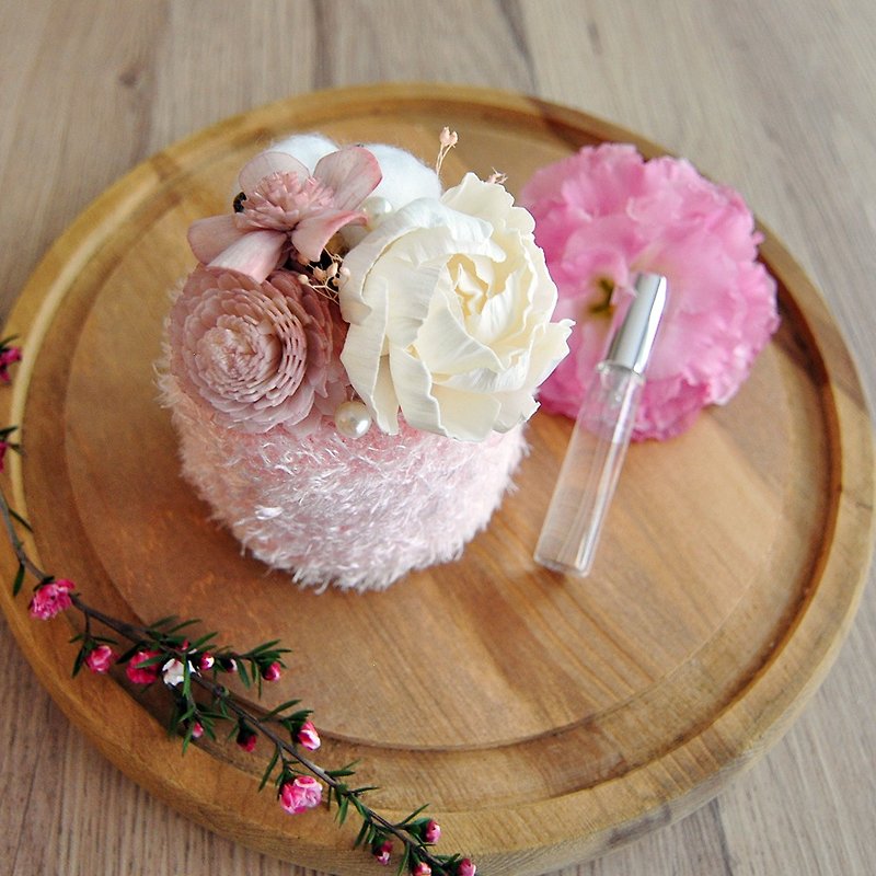蛋糕扩香花礼 |1+ !| 搭赠香氛淡香水 - 摆饰 - 植物．花 粉红色