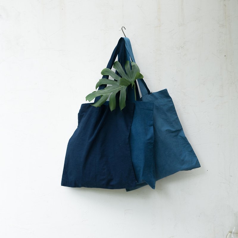 Tricolor | natural indigo | plain Tote Bag - 其他 - 棉．麻 蓝色