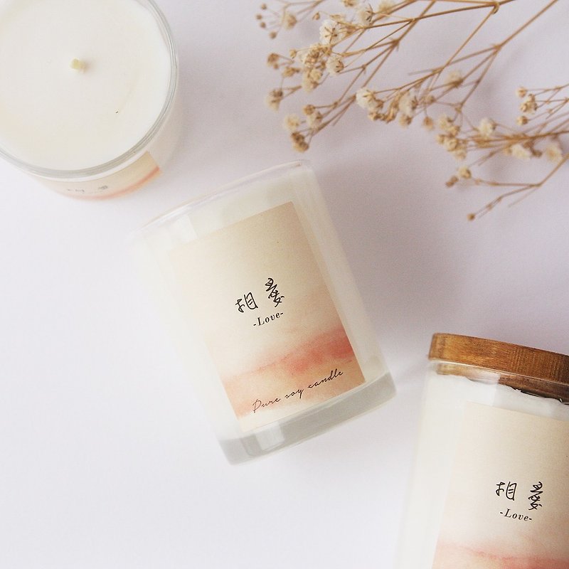 【相爱】清新玫瑰香、大豆精油蜡烛、 60g丨卧室香氛 - 蜡烛/烛台 - 植物．花 粉红色