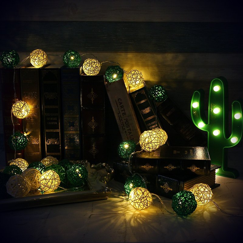 创意灯饰 藤球灯串 电池款 小鹿森林 长度2M LED气氛灯 圣诞节 - 灯具/灯饰 - 竹 绿色