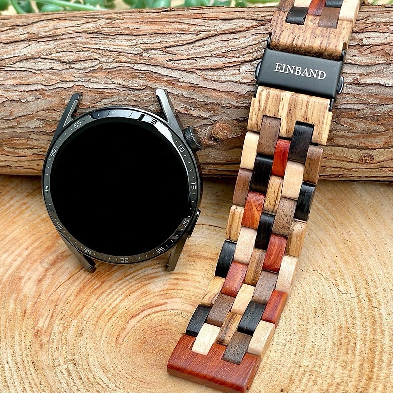 EINBAND Smart Watch Wood Belt Mix Wood 22mm【Xiaomi Huawei Garmin Galaxy】 - 女表 - 木头 咖啡色