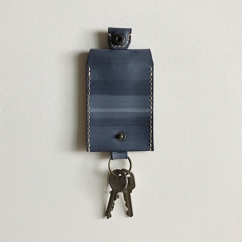 钥匙套_极简版_墨蓝_key chain - 钥匙链/钥匙包 - 真皮 蓝色
