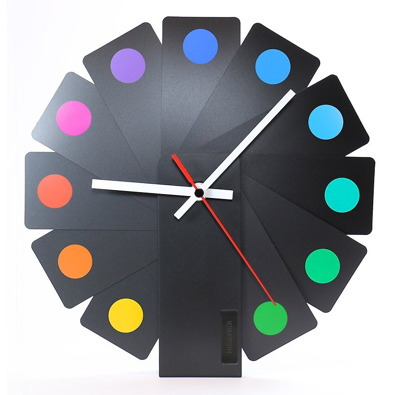捷克 Kibardin 百变时钟/黑色扇叶/彩色斑点 - 时钟/闹钟 - 塑料 多色