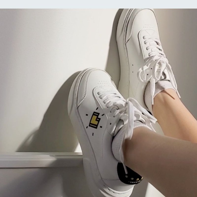 可持续环保再生皮革 KIBO X THE FRENCH GIRL 时尚休闲鞋 - 女款休闲鞋 - 环保材料 白色