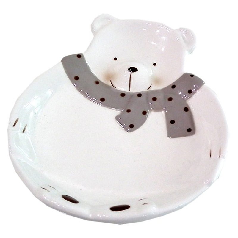 【BEAR BOY】胖胖熊陶磁餐盘-S - 浅碟/小碟子 - 其他材质 