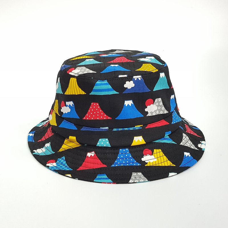 英式圆盘绅士帽- 可爱富士山/黑  #情人节 #礼物  #率性 #气质 - 帽子 - 棉．麻 黑色