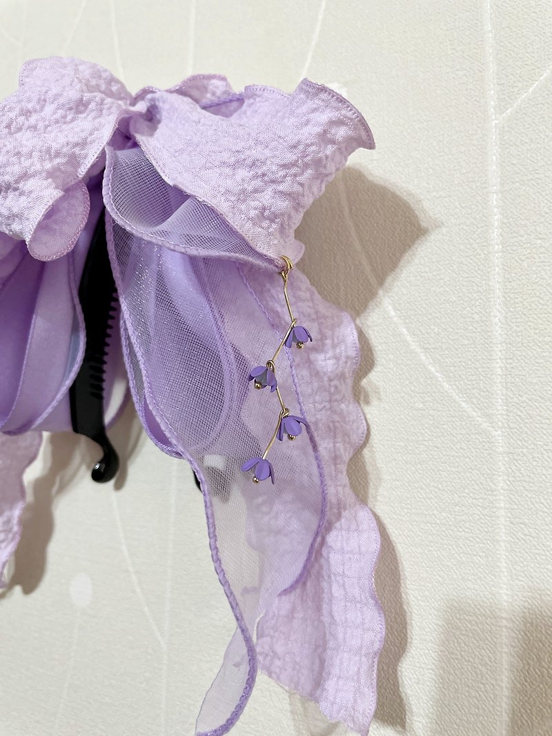 梦幻紫藤/ 直立式香蕉夹 仙女夹 发圈 马尾夹 发叉 发夹 弹簧夹 - 发饰 - 其他材质 紫色