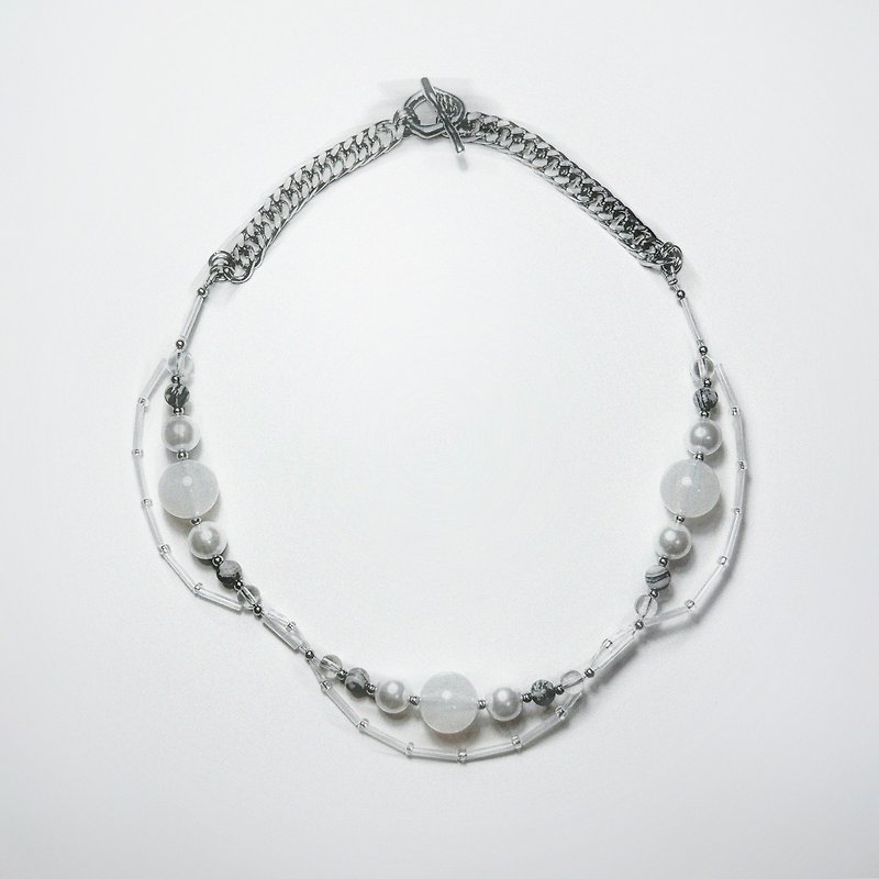 浮 —项链 Floaty Grey - Unisex Necklace - 项链 - 其他材质 银色