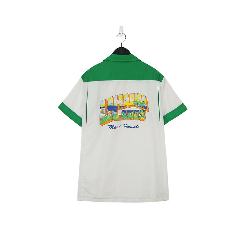 A·PRANK :DOLLY ::复古着70sKENNINGTON白绿色保龄球衬衫T805092 - 男装衬衫 - 棉．麻 绿色