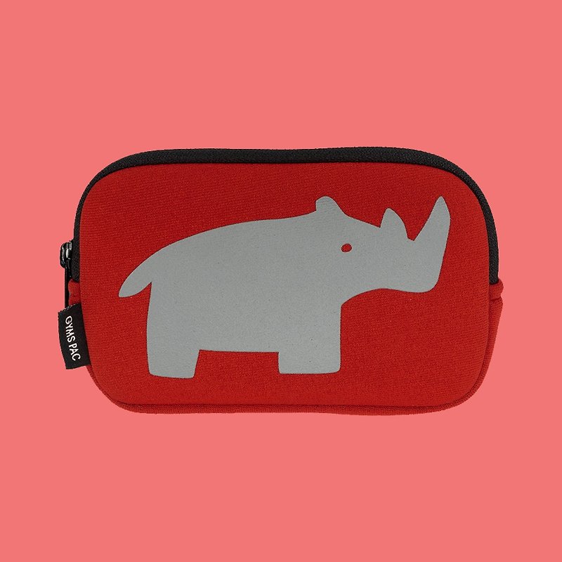野生动物系列收纳包 防震包 相机包 硬盘包【正红x灰犀牛】 - 化妆包/杂物包 - 防水材质 红色