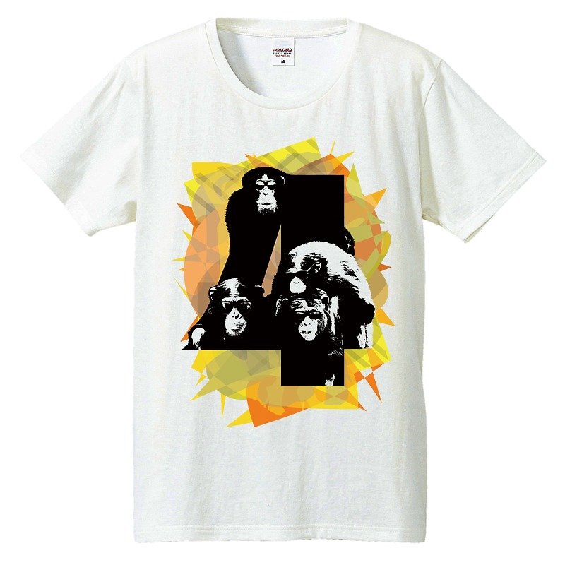 Tシャツ / monkey 4 - 男装上衣/T 恤 - 棉．麻 白色