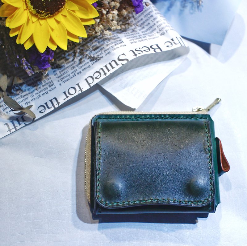 Leather pocket wallet 口袋皮革随行钱包 - 零钱包 - 真皮 绿色
