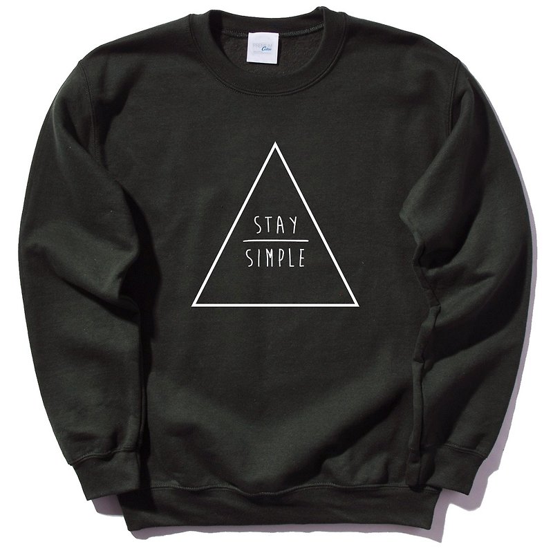 STAY SIMPLE Triangle 大学T 刷毛 中性版  黑色 保持简单 三角形 几何 设计 自创 品牌 时髦 圆 文青 Hipster - 男装上衣/T 恤 - 棉．麻 黑色