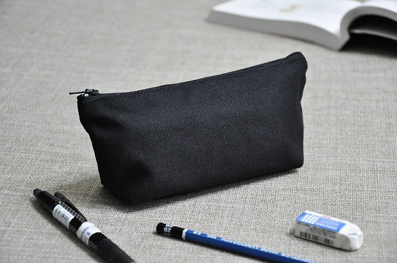 ENDURE/Black canvas pencil case/黑色帆布笔袋 - 铅笔盒/笔袋 - 棉．麻 黑色
