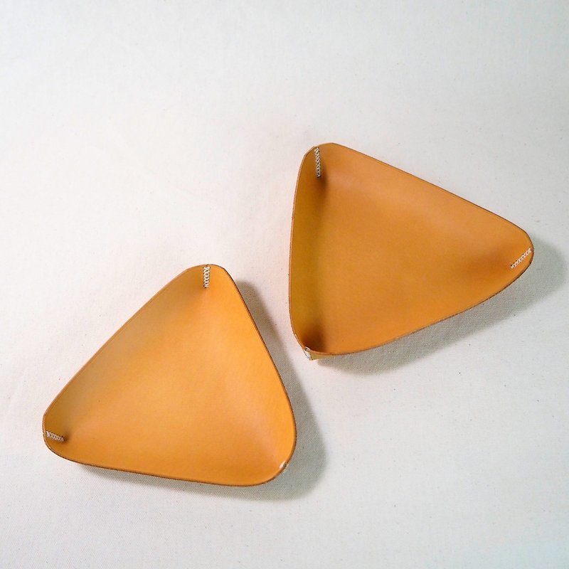三角置物盘 - 收纳用品 - 真皮 橘色