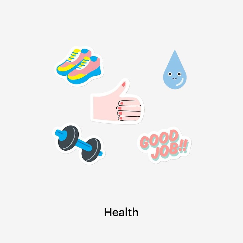 Health Sticker Pack 贴纸套装 - 贴纸 - 纸 