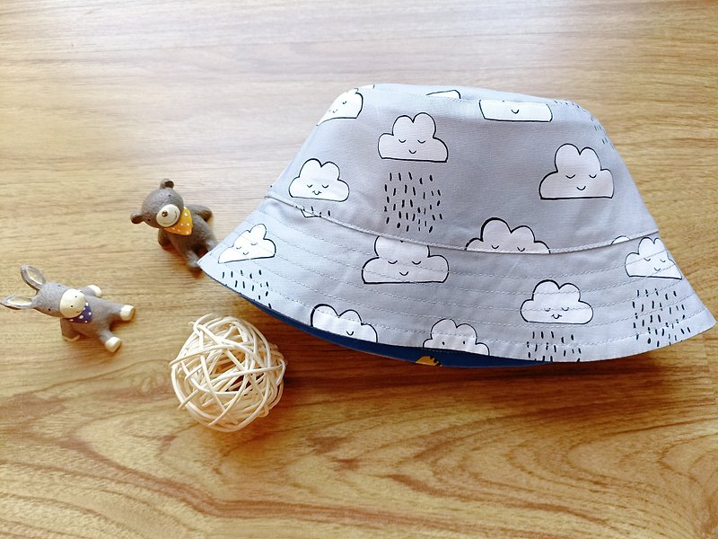 【渔夫帽】微笑的云.虎虎好心情 | 手作儿童遮阳帽 亲子帽 童帽 - 婴儿帽/发带 - 棉．麻 