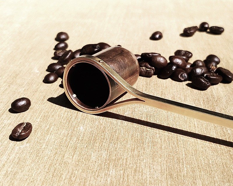 舀一勺清晨香-5号   铜 咖啡量匙 /Ag No. 036 - 餐刀/叉/匙组合 - 铜/黄铜 咖啡色