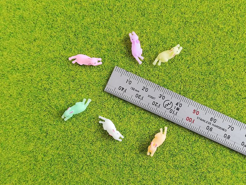 Rabbit miniature　(6 pieces 1 set) - 玩偶/公仔 - 塑料 多色