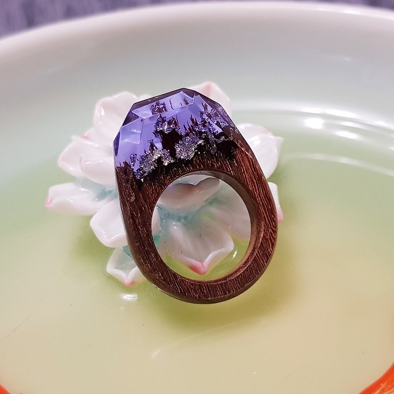紫空银雪 原木手作系列 木头戒指 可作项链坠 附绑绳银坠头 - 戒指 - 木头 咖啡色