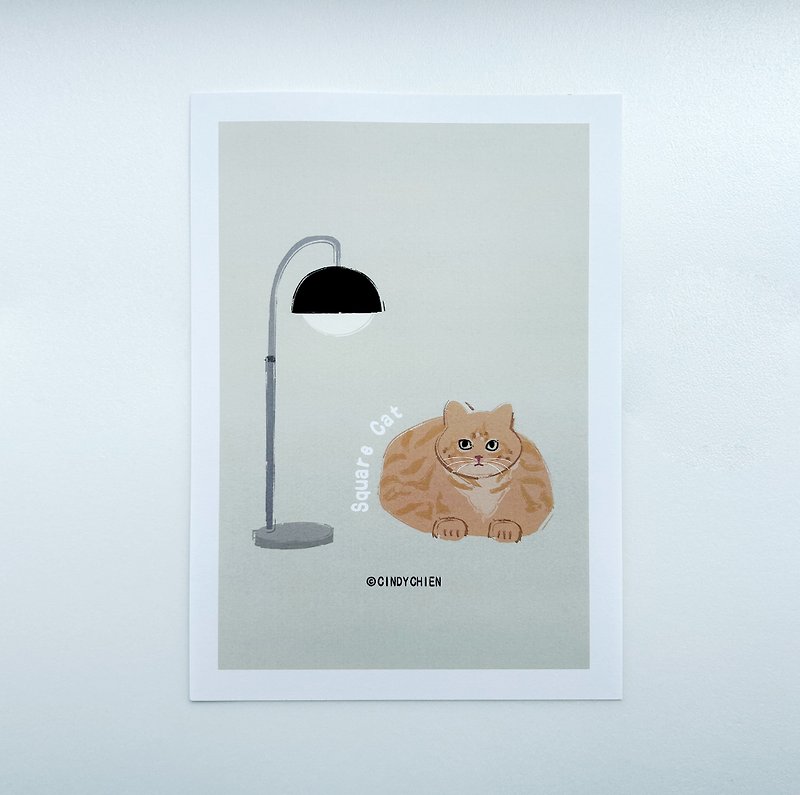 【CINDY CHIEN】欢迎来我家坐坐沙发橘猫A4海报 - 卡片/明信片 - 纸 