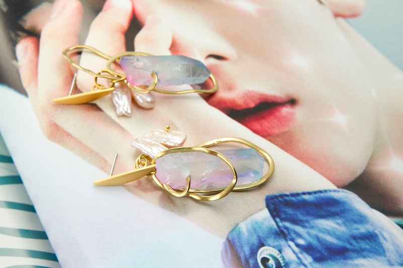 日本16K金工系列 手工轻珠宝- 珍珠之美 - 耳环/耳夹 - 贵金属 金色