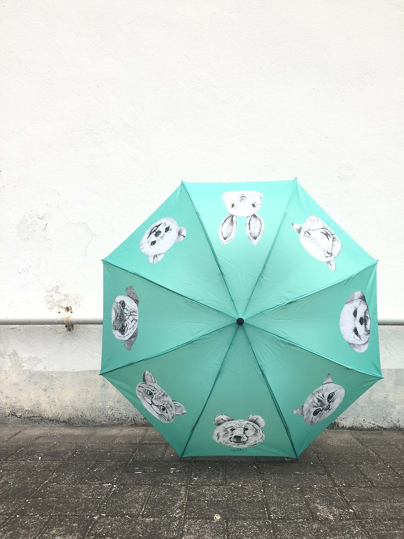 专属订单 - adc派对动物 手动 三折伞 雨伞(杂动物) - 雨伞/雨衣 - 防水材质 绿色